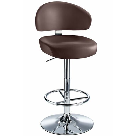 main image of "Jamaica Height Adjustable Bar Stool Brown Faux Leather"