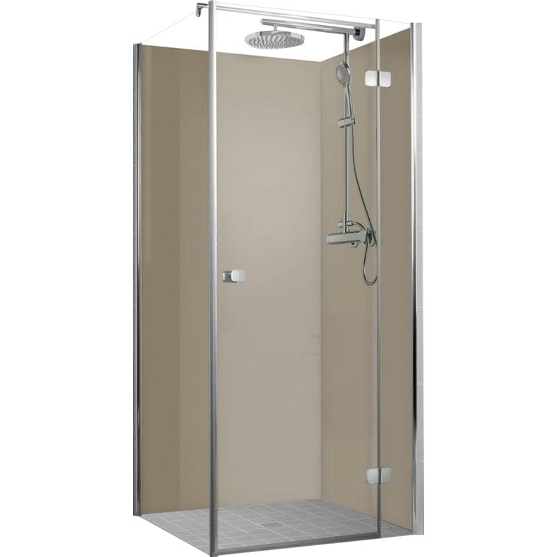 Schulte - jamais utilisé ] - Panneau mural Taupe, revêtement pour douche et salle de bain, DécoDesign couleur 90 x 210 cm 2ème choix