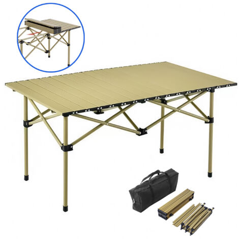 [JAMAIS UTILIS�] Portable Table Pliante, SDLOGAL,95x 56x 50 cm(LxWxH) Table de Camping Pliante Pliable en Aluminum Table de randonn�e Voyage, Plateau de Table Enroulable,Multifonctions