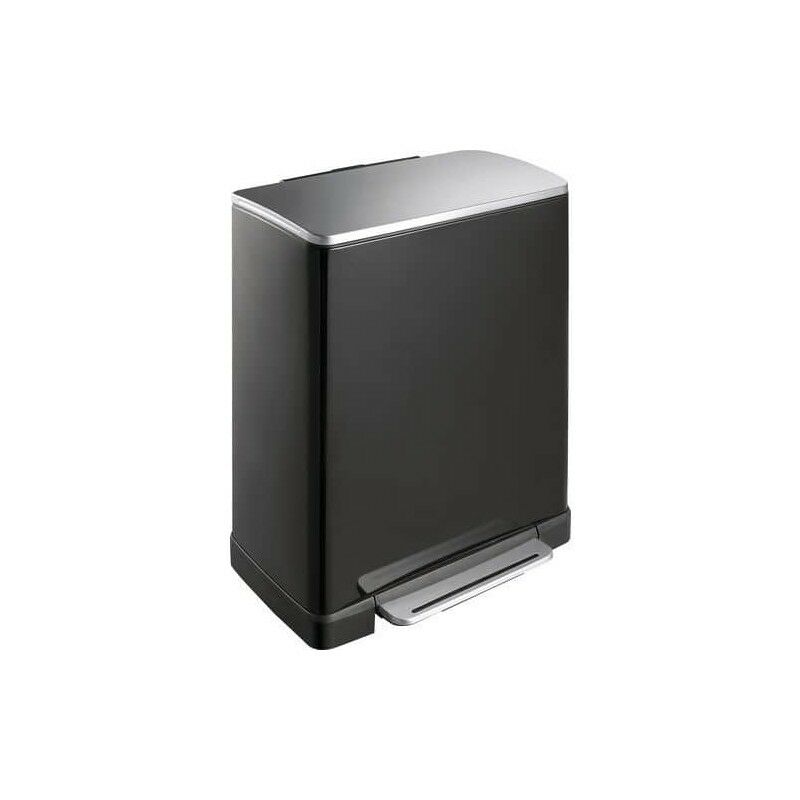 Poubelle à Pédale 50L EKO E-Cube Rectangulaire Gris Noir - EK9268