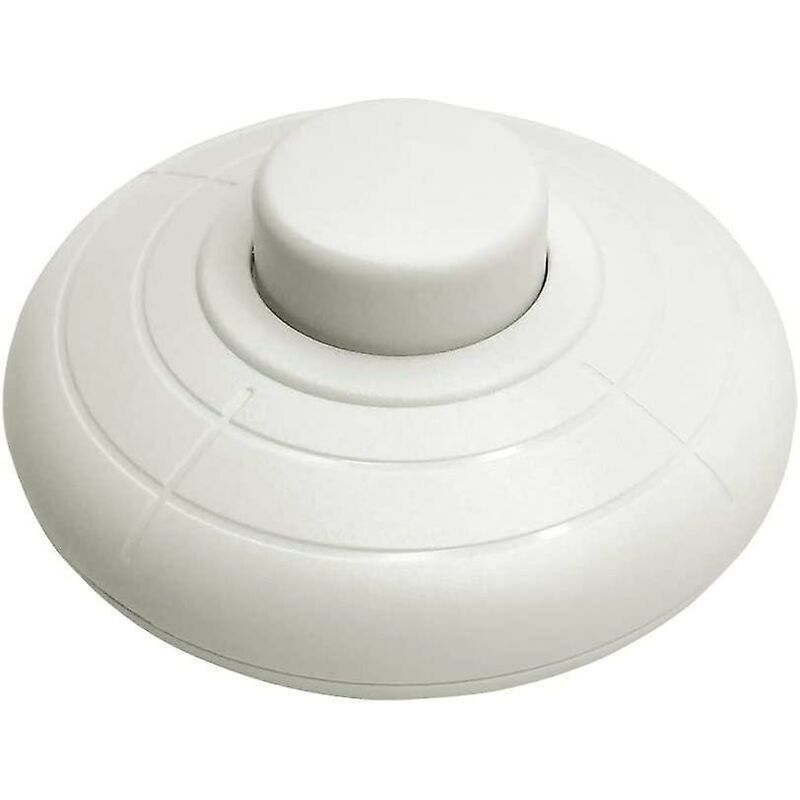 [JAMAIS UTILISÉ] 1 Pcs Interrupteur à pied rond Blanc Interrupteur à commande au pied pour Lampadaire Et Lampe De Table
