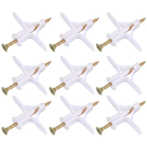 [JAMAIS UTILISÉ] 100 Pièces Fixations pour Plaques de Plâtre (50 Chevilles, 50 Vis), Chevilles Et Vis pour Plaques de Plâtre, Ancres Chevilles et Vis pour Fixations Murales Creuses Cloisons Sèches