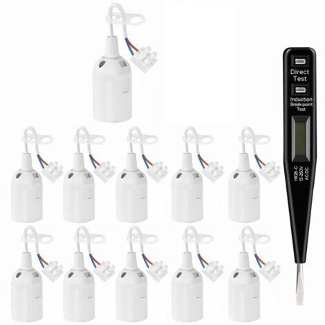 [JAMAIS UTILISÉ] 11Pcs douille E27 blanc, E27 rénovation Douille, 250V 4A douille de lampe avec câble, Douille de Chantier, convertisseur Baïonnette pour Ampoules LED et Ampoules Halogènes.