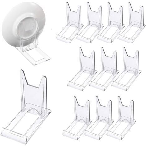 [JAMAIS UTILISÉ] 12 PCS Support de Présentation Réglable Transparent Supports de Plaque Affichage en Plastique Chevalets Transparents Présentoir de Livre pour Menu, publicité, Assiette, Photo