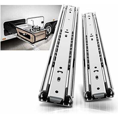 [JAMAIS UTILISÉ]  2 pcs Glissières tiroir robustes 400mm, Coulisse de tiroir à roulement à billes à extension complète Rail, Capacité de charge