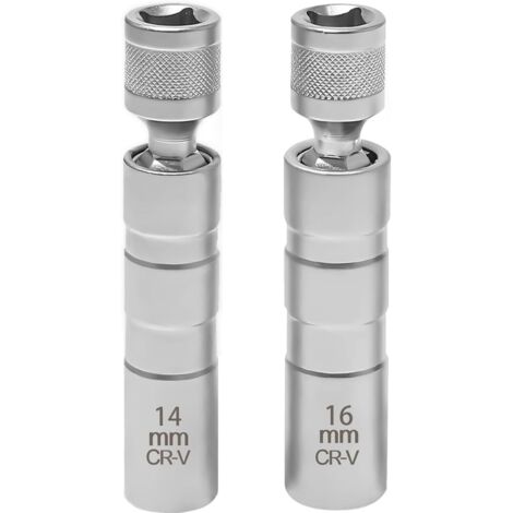 [JAMAIS UTILISÉ] 2 Pièces Cle a Bougie, Douille Bougie, Outil de Démontage de Bougies, Clé de Démontage de Douille pour Réparation Automobile(16mm/14mm)