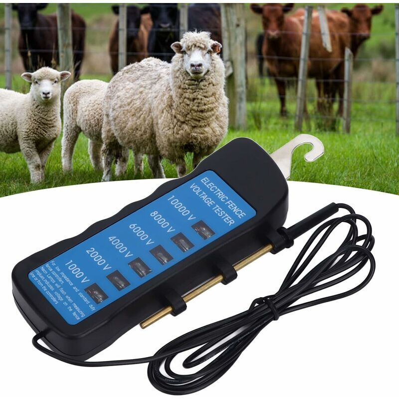XVX - jamais utilisé] Testeur de tension de clôture électrique,Testeur de tension,portable 6 lumières tension de clôture,détecteur de défauts 10000