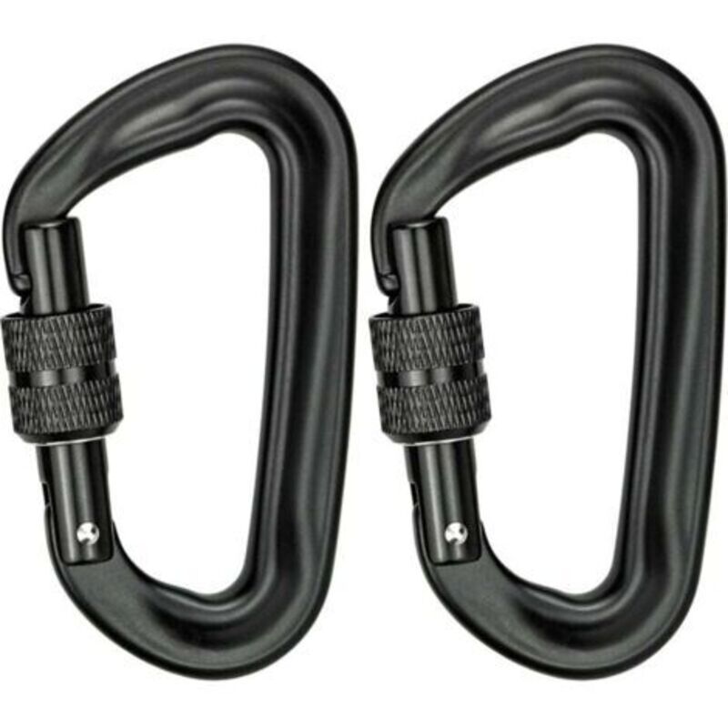 [JAMAIS UTILISÉ] 2Pcs Mousqueton Escalade 12KN (1200KG) Robustes Mousqueton Aluminium Mousqueton à Verrouillage en Forme de D pour Hamacs Balançoire
