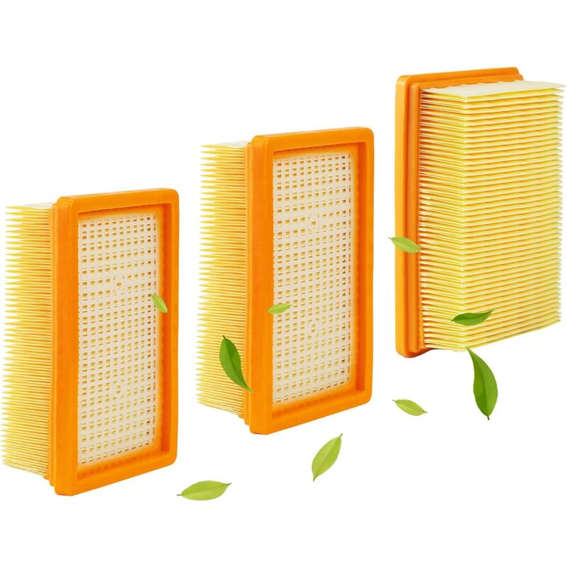 Jamais utilisé] 3 Pièces Filtre Aspirateur pour Karcher Kit, pour Karcher WD4/WD5/WD6/MV4/MV5/MV6 Filtre Remplacement, Filtres Plissés Plats, pour