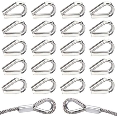 [JAMAIS UTILISÉ] 40 Pièces M5 Cosses de Câble Métallique en Acier Inoxydable 304 Cosse Coeur pour Cable Acier pour Câble Métallique 5mm