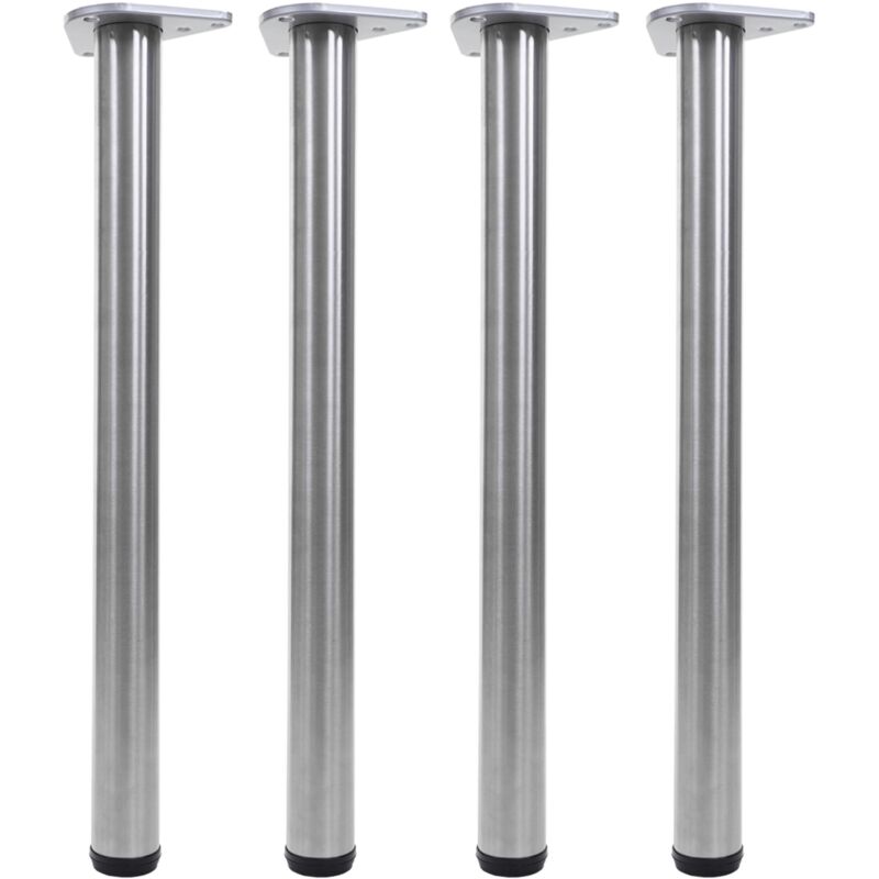 Jamais utilisé] 4x pied de table HHG 894, pour table à manger, cadre de table, 73cm acier inoxydable