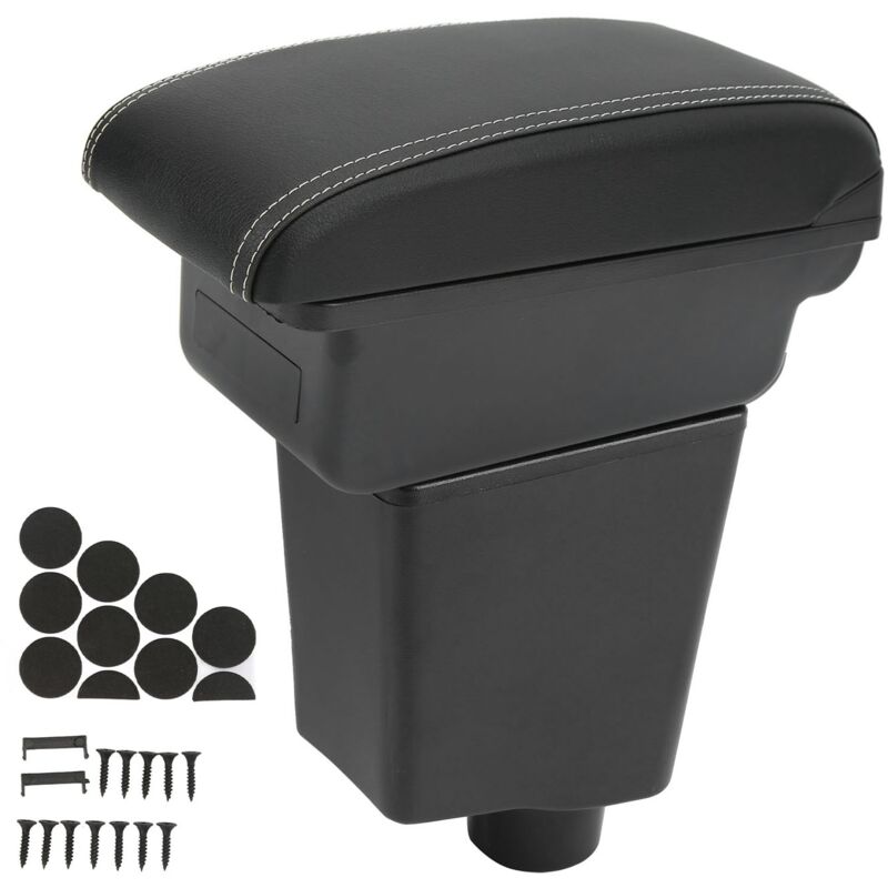 Eosnow - jamais utilisé] Accoudoir Bote Console Rangement avec Ports usb Cuir Artificiel Fermeture Silencieuse Remplacement pour Captur Clio 4