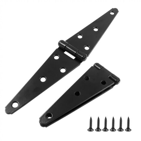 [JAMAIS UTILISÉ] ALOVEZ  Charnière à Plaque Droite Type A - Paire de Charnières Noires pour Porte, Fenêtre, Abri et Cabane - Charnière Triangle en Acier