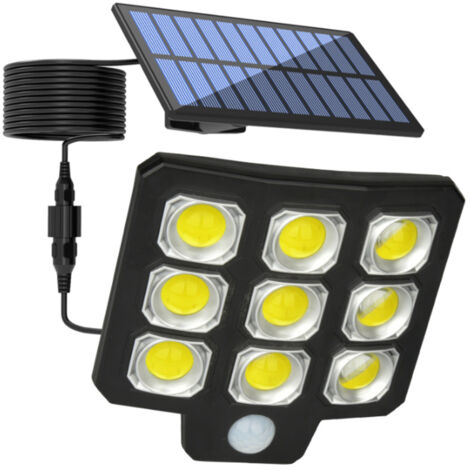 [JAMAIS UTILISÉ] ALOVEZ  Lampe Solaire Extérieur 9 Têtes, Détecteur de Mouvement, Éclairage Solaire Indépendant pour Mur Jardin Garage Villa (Éclairage Puissant et Économique)