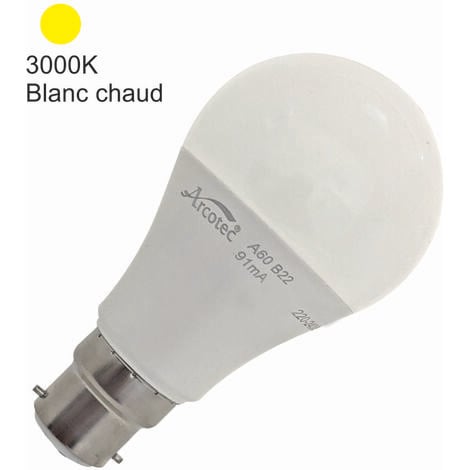 ARCOTEC Ampoule LED B22 standard 11,1W 1055Lm 3000K - garantie 2 ans