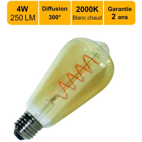 [JAMAIS UTILISÉ] Ampoule LED filament E27 vintage ST64 4W 250Lm 2000K - garantie 2 ans