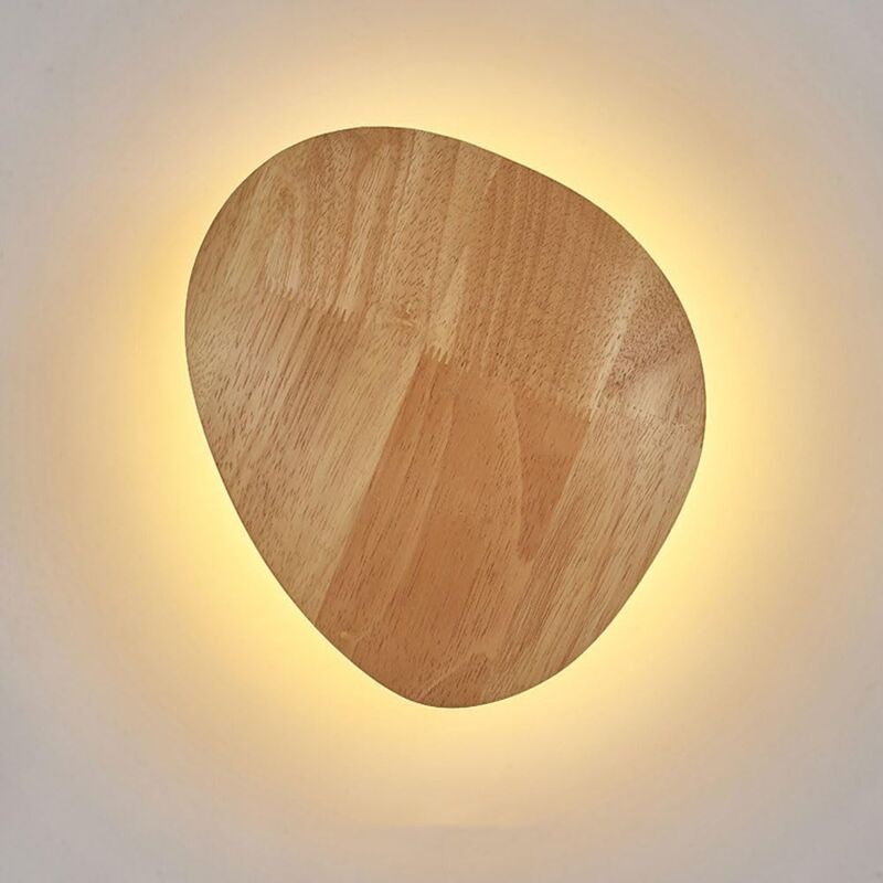 Jamais utilisé] Applique Murale en Bois Applique Murale Ovale led Applique Murale Nordique Géométrique, Appliques Murales de Chevet Blanc Chaud 3000K