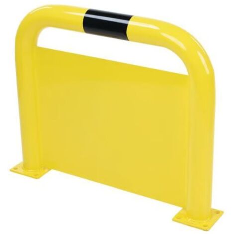 [JAMAIS UTILISE] Arceau Barrière de Protection Acier avec Plaque Anti-Encastrement Jaune et Noir - A135370