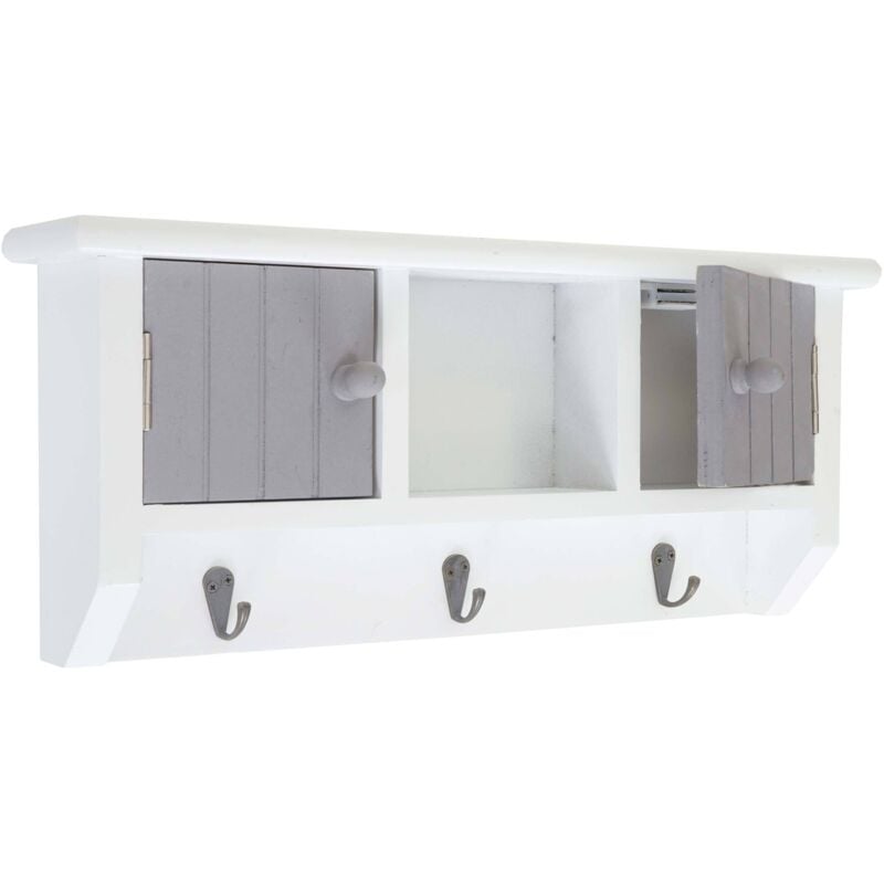 HHG - jamais utilisé] Armoire à clés 461, boîte à clés avec portes et crochets, gris