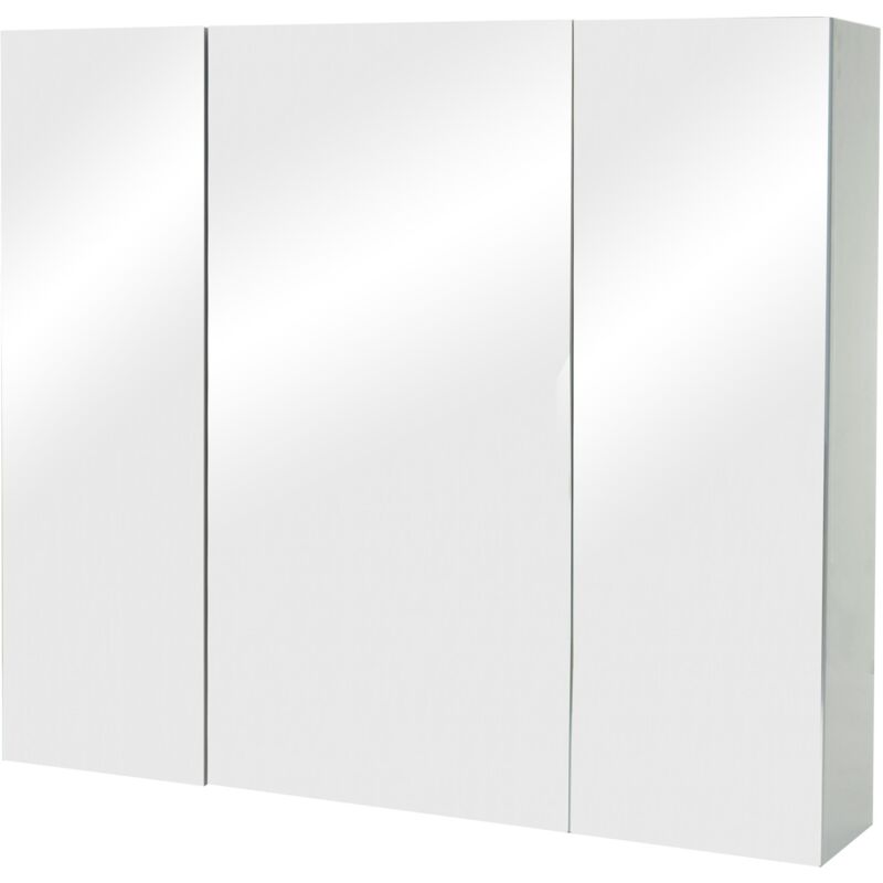 HHG - jamais utilisé] Armoire à glace 806b, armoire de salle de bain suspendue, 6 étagères haute brillance MVG-certifié 70x80x16cm, gris