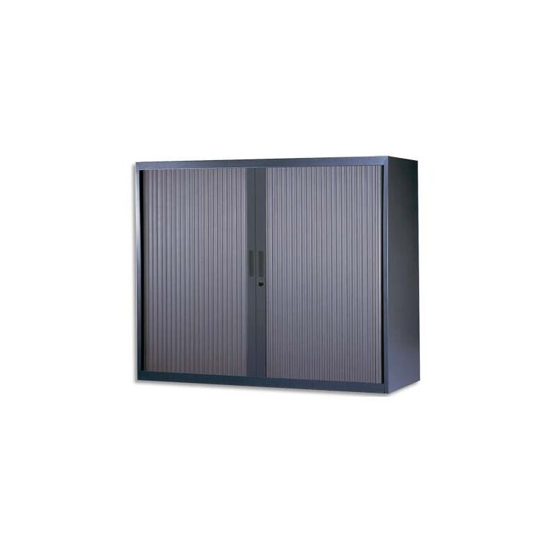 Jamais utilise] Armoire Basse à Rideaux de Bureau MTI 2 Tablettes Corps et Rideaux Anthracite 120x105x43cm - AM1210R-GA