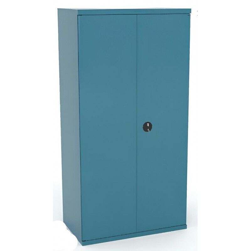 [JAMAIS UTILISE] Armoire Haute d'Atelier HECO 2 Portes H1980xL1000xP490mm Sans Tablettes Bleue - 159