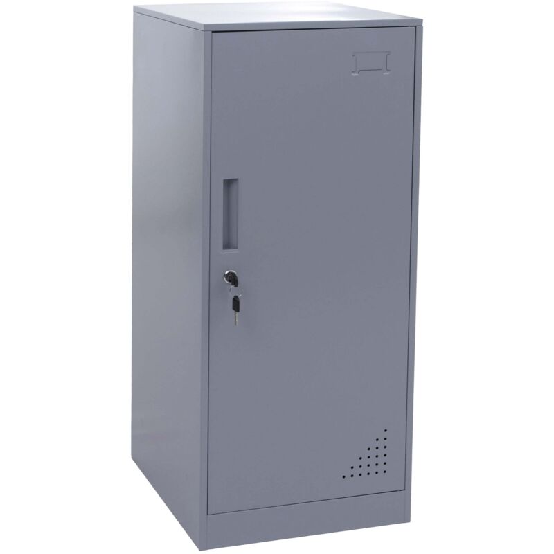 [JAMAIS UTILISÉ] Armoire HHG-503, casier coffre-fort armoire à casiers porte tringle à vêtements, 90x38x45cm acier, gris
