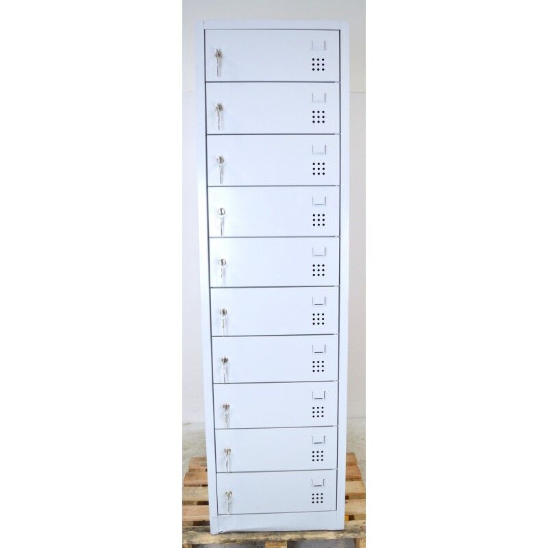 Jamais utilise] Armoire Sécurisée 10 Casiers Recharge Ordinateur, Smartphone 180x50x50cm Avec Prise - LCL.10