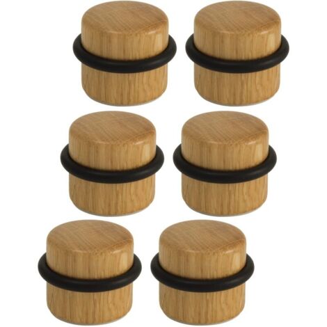 [JAMAIS UTILISÉ] Arrêts de Portes - Butée de Porte Adhésive en Bois pour Sol - Butoirs de Porte Protection de Portes et Murs - Pack 6 unités (Chêne)