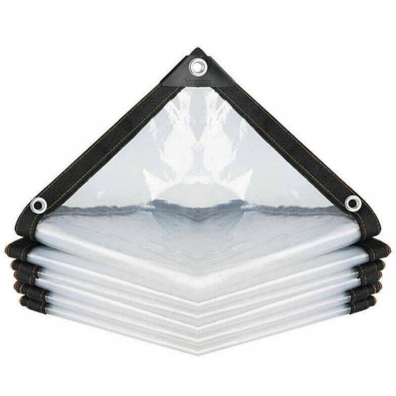 [JAMAIS UTILISÉ] Bâche Transparente imperméable avec œillets 1.5 x 1.5 m Film antigel pour Plantes Fleurs succulentes Film d'isolation Contre Le