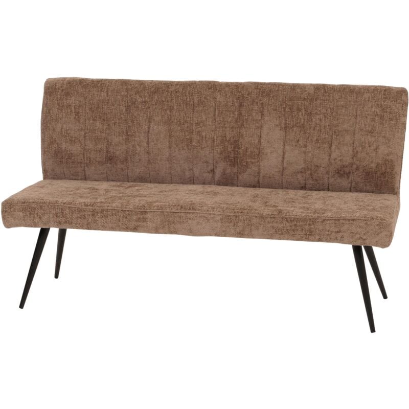 Jamais utilisé] Banquette HHG 187, banquette de salle à manger banquette rembourrée, dossier tissu/textile chenille métal 160cm, brun