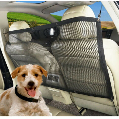 [JAMAIS UTILISÉ] Barrière De Voiture pour Chien - Filet De Séparation De Voiture avec Corde De Réglage Et Crochet - Convient pour SUV Et Petite Voiture (115cm x 62cm)