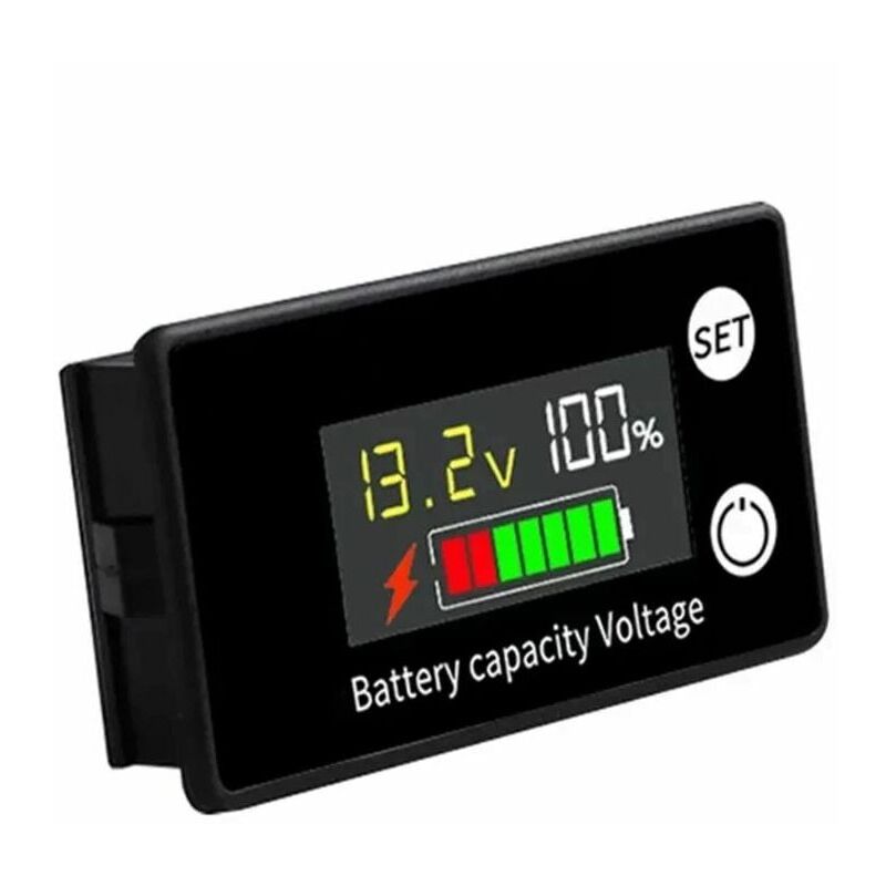 [JAMAIS UTILISÉ] Voltmètre de Batterie CC DC 8V-100V pour Batteries au Plomb-Acide et Lithium, 12V 24V 48V, Affichage LCD