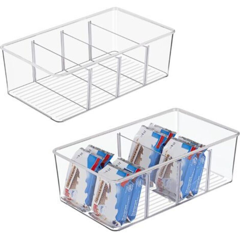 [JAMAIS UTILISÉ] Boite de Rangement Frigo,Lot de 2 bacs de rangement en plastique transparent pour garde-manger, cuisine, réfrigérateur, armoire, 4