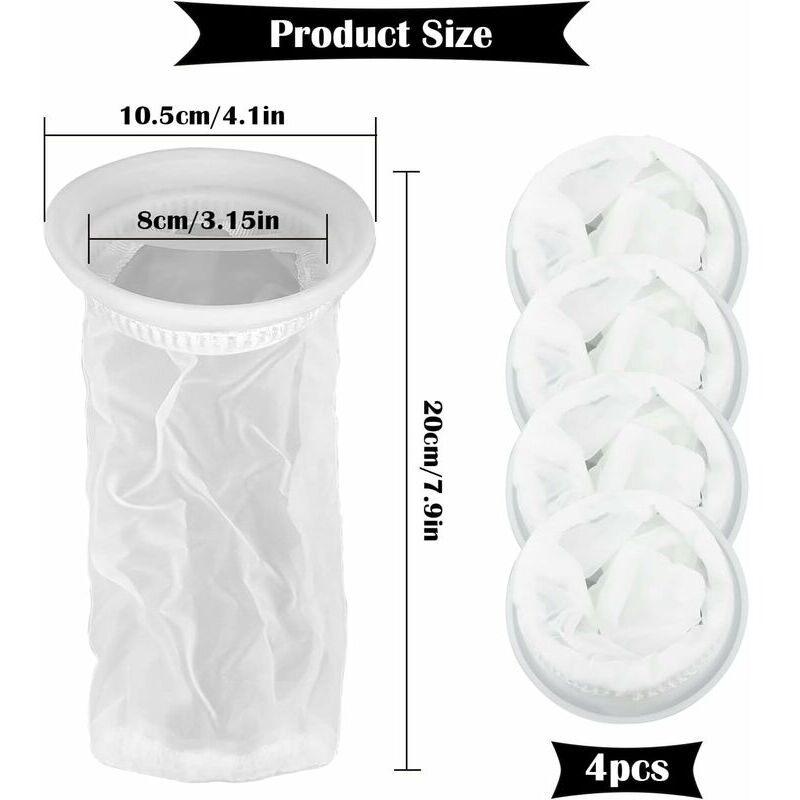 XVX - jamais utilisé] Lot de 4 Filtre ibc en Nylon pour réservoir d'eau de Pluie ibc 1000 litres, Filtre en Nylon Raccord de Couvercle de réservoir