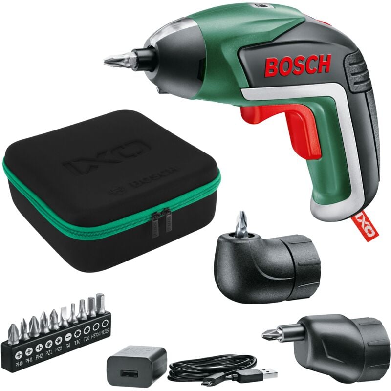 [Jamais Utilise] Bosch Ixo 5 Full Set – Avec Renvoi D’Angle Et Mandrin Excentré Visseuse Sans Fil