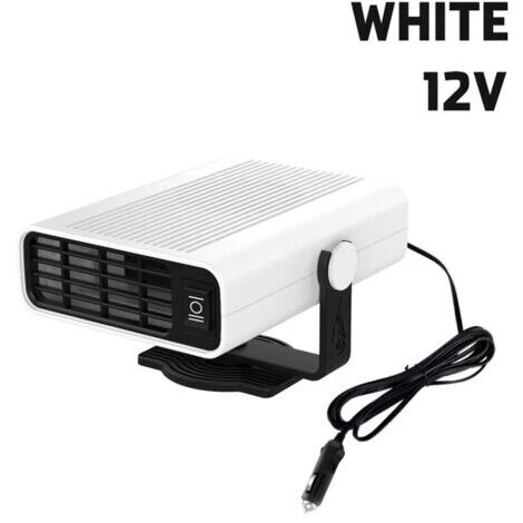[JAMAIS UTILISÉ] Calentador portátil para coche de 12 V, ventilador eléctrico ajustable de 360 grados, purificador de aire, desempañador de parabrisas, color blanco