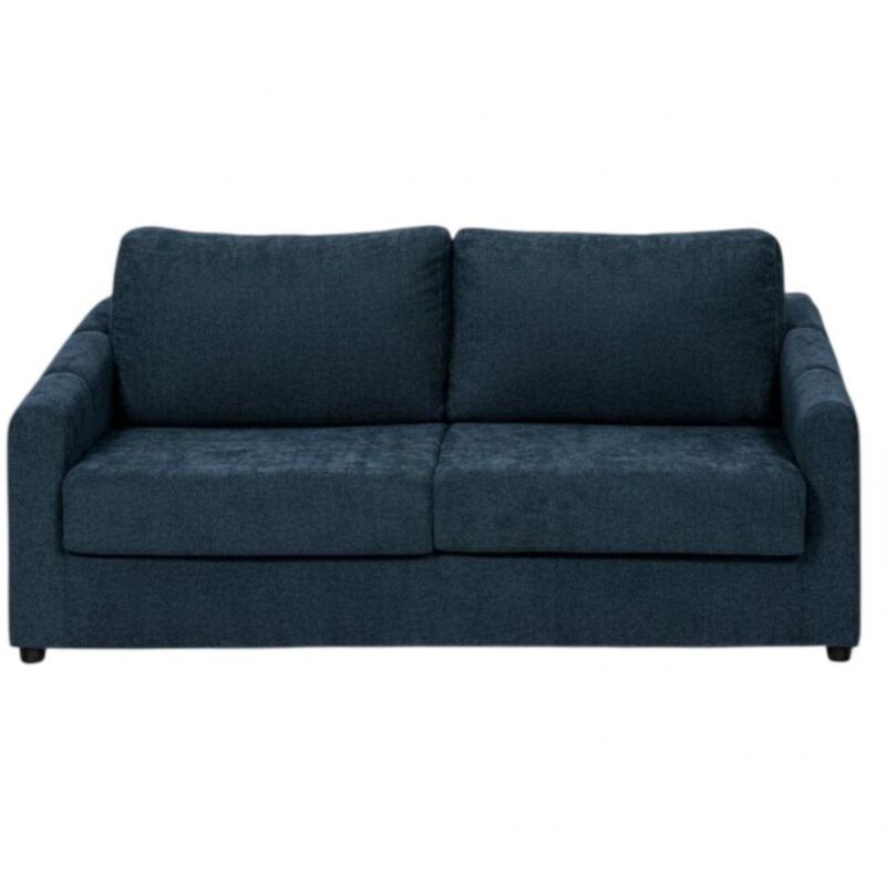 [JAMAIS UTILISE] Canapé convertible express 140 métal NEVADA dossier moelleux matelas 14cm tissu Altro bleu nuit