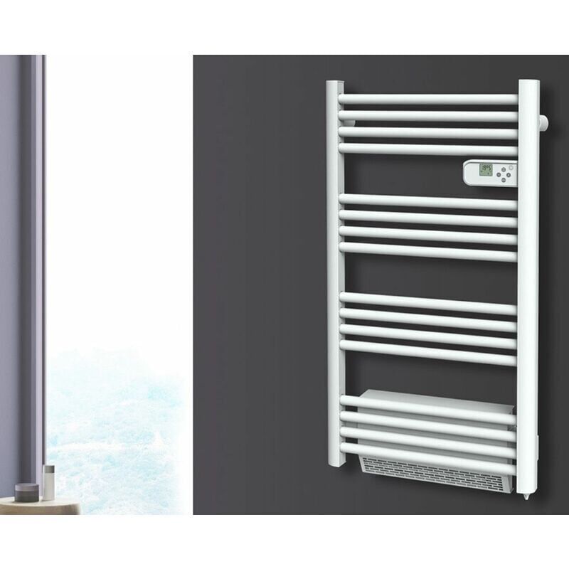 Carrera - jamais utilise] radiateur seche-serviette 500W + soufflerie 1000W (1500W) - Tubes ronds - Blanc