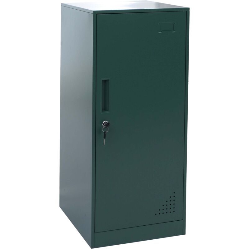 [JAMAIS UTILISÉ] Casier HHG-503, casier coffre-fort armoire à casiers porte tringle à vêtements, 90x38x45cm acier, vert