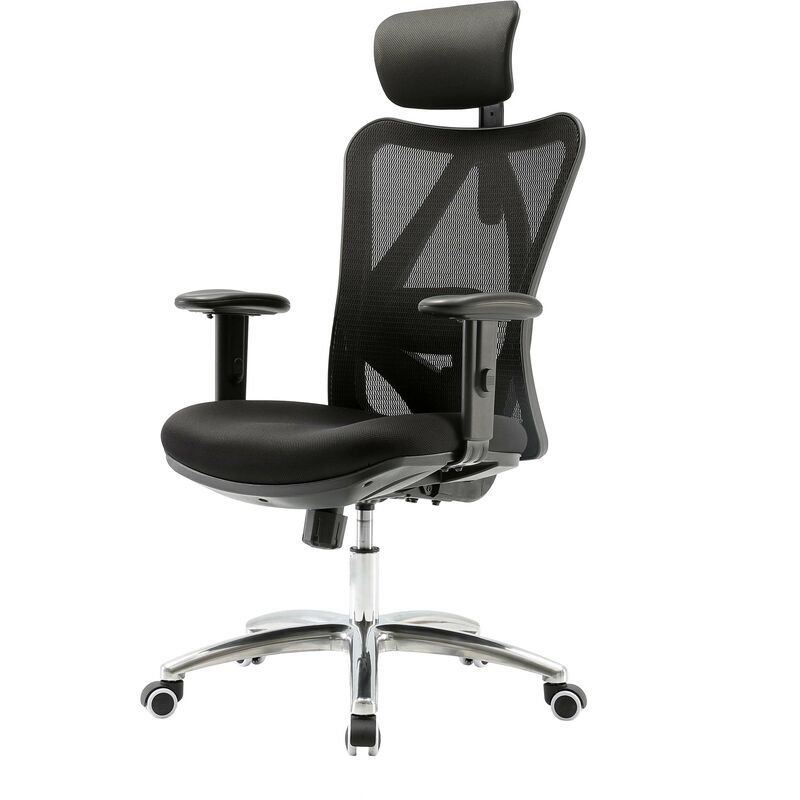 Jamais utilisé] Chaise de bureau Sihoo Chaise de bureau, ergonomique, appui-lordose réglable, charge max. 150kg, sans repose-pieds noir