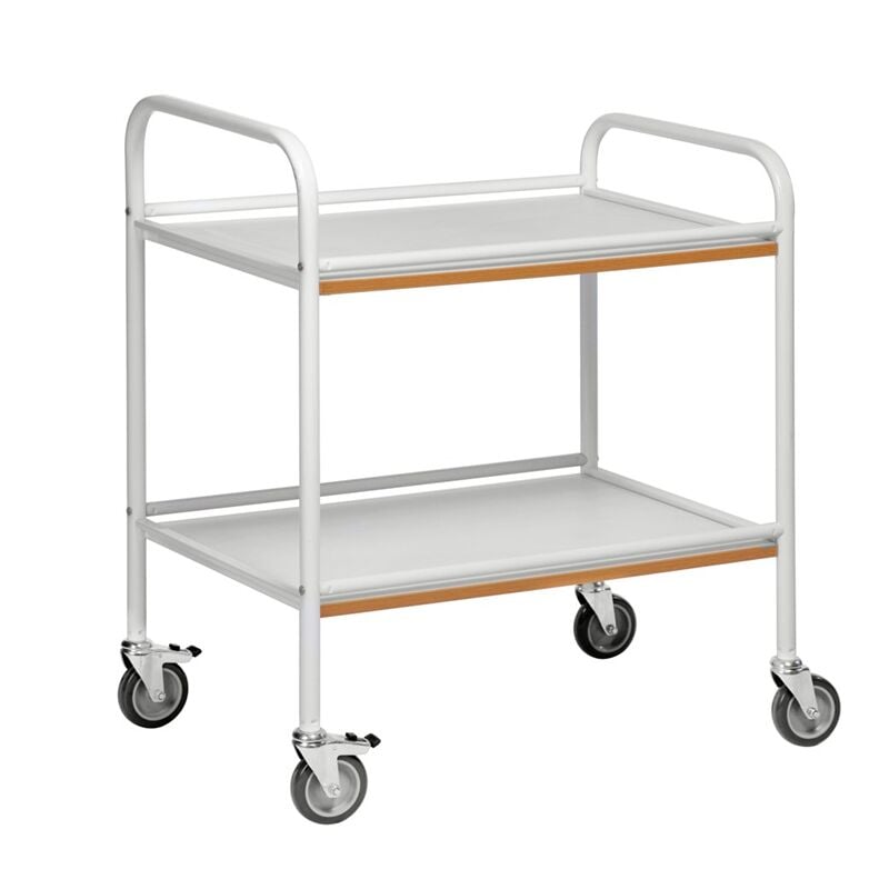 Jamais utilise] Chariot Desserte de Soins Kongamek 2 Plateaux Bois à Rebord Charge 100kg - X2005