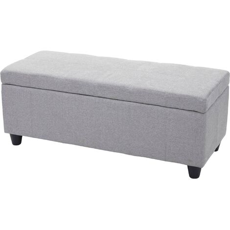 [JAMAIS UTILISÉ] Coffre de rangement Kriens, banc, tissu/textile, 45x114x45cm gris clair