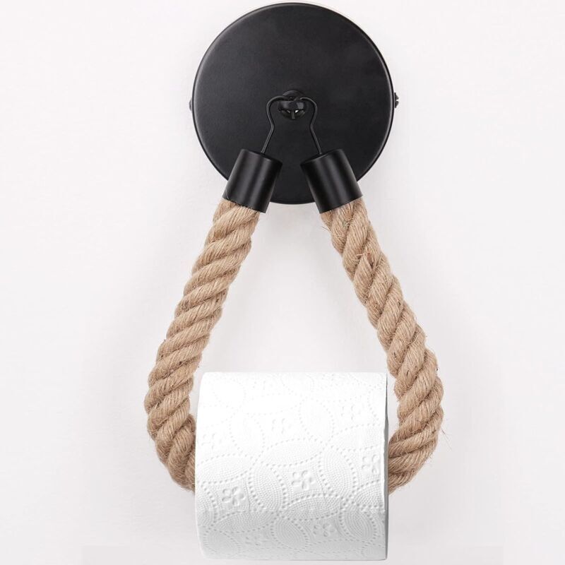 [JAMAIS UTILISÉ] Porte-papier toilette, porte-serviettes en corde de chanvre pour salle de bain et cuisine, porte-papier de salle de bain,