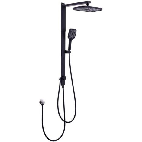 [JAMAIS UTILISÉ] Colonne de Douche Noir - Système de douche à effet pluie sans robinetterie, douchette à 3 fonctions, Colonne de douche pluie réglable – Barre de douche 950-1180mm