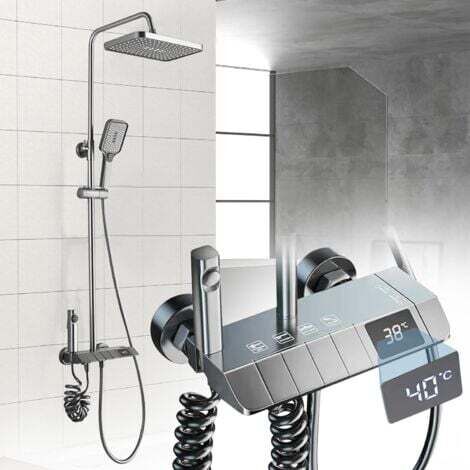 [JAMAIS UTILISÉ] Colonne de Douche Thermostatique, Ensemble de Douche Réglable en Hauteur, Système de douche en Laiton, Ensemble de Douche Mural