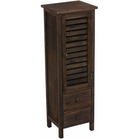 HHG [JAMAIS UTILISÉ] Commode / armoire, 2 tiroirs, 30x25x90cm, shabby, vintage, marron