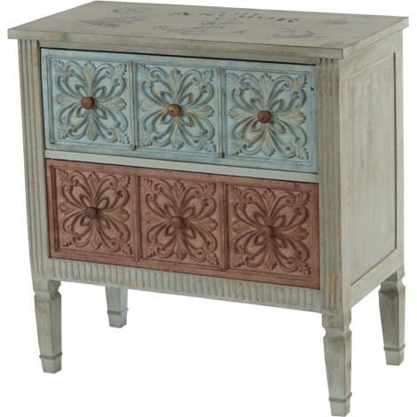 [JAMAIS UTILISÉ] Commode Aveiro armoire table d'appoint, vintage, shabby chic, 80x79x40cm