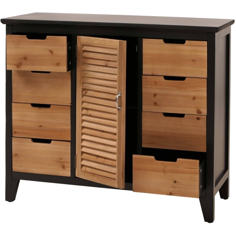 [JAMAIS UTILISÉ] Commode de pharmacien HHG-291, armoire avec compartiments de rangement et tiroirs, style vintage shabby avec volets 80x91x40cm,