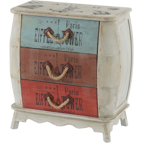 [JAMAIS UTILISÉ] Commode Leiria armoire table d'appoint, vintage, shabby chic, 74x70x36cm